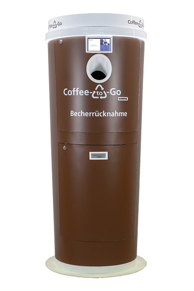 Der innovative Rücknahmeautomat CCVM von insesniv ist speziell für die Rücknahme von Kaffeebechern aller Art entwickelt worden.